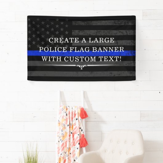 警察のテーマの米国旗の暗闇の背景幕 横断幕 (インサイチュ)