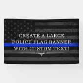 警察のテーマの米国旗の暗闇の背景幕 横断幕 (横)