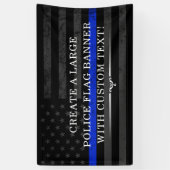 警察のテーマの米国旗の暗闇の背景幕 横断幕 (縦)