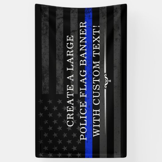 警察のテーマの米国旗の暗闇の背景幕 横断幕 (縦)