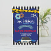 警察のドーナツパーティー誕生日招待状 招待状 (スタンド正面)