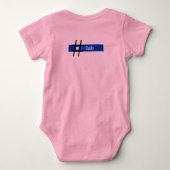 警察のハートのカスタムな文字のベビー ベビーボディスーツ (裏面)