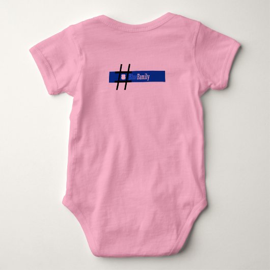 警察のハートのカスタムな文字のベビー ベビーボディスーツ (裏面)