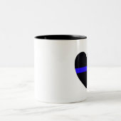 警察のハートの薄いブルーライン ツートーンマグカップ (中央)