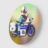 警察のバイク ラージ壁時計 (傾斜)