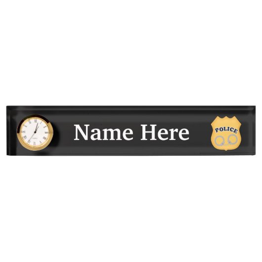 警察のバッジと袖口にネームプレートを追加 デスクネームプレート (正面)