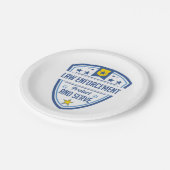 警察のバッジを保護し、役立って下さい ペーパープレート (アングル)