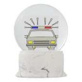 警察のパトカーはサーブの都市国家を保護します スノーグローブ (裏面)