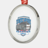 警察のパトカーを保護し、役立つインディアナ セラミックオーナメント (左)