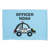 警察のパトロール車の子供たち 枕カバー (正面)