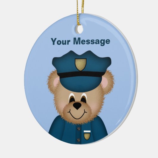 警察のパーソナライズされたクリスマス装飾 セラミックオーナメント (左)