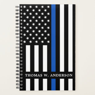 警察のパーソナライズされたモダンな Thin Blue Line プランナー手帳