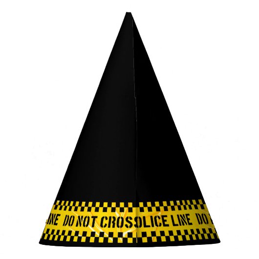 警察のパーティーの装飾と黄色のテープを交差しない パーティーハット (裏面)