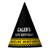 警察のパーティーの装飾と黄色のテープを交差しない パーティーハット (正面)