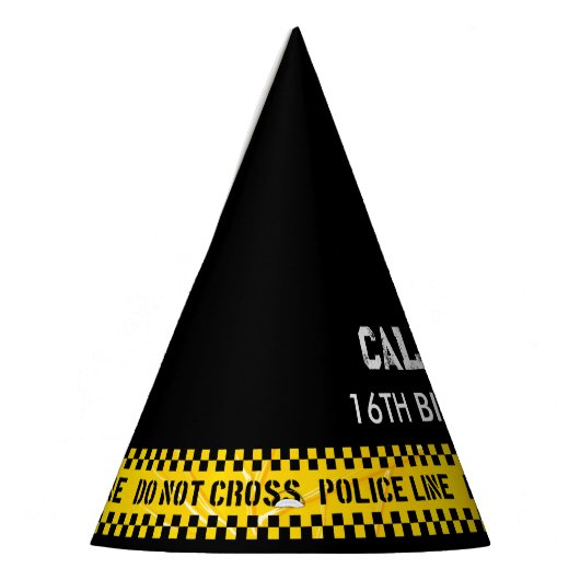 警察のパーティーの装飾と黄色のテープを交差しない パーティーハット (左)