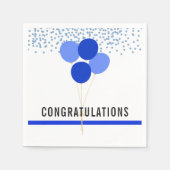 警察のパーティーをテーマにした祝い白 スタンダードカクテルナプキン (正面)