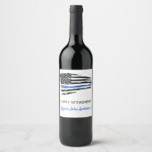 警察のパーティーシンブルーラインフラッグの引退 ワインラベル (正面)
