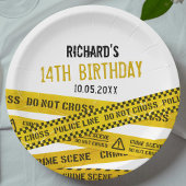 警察のパーティープレート(立ち入り禁止テープ付き) ペーパープレート