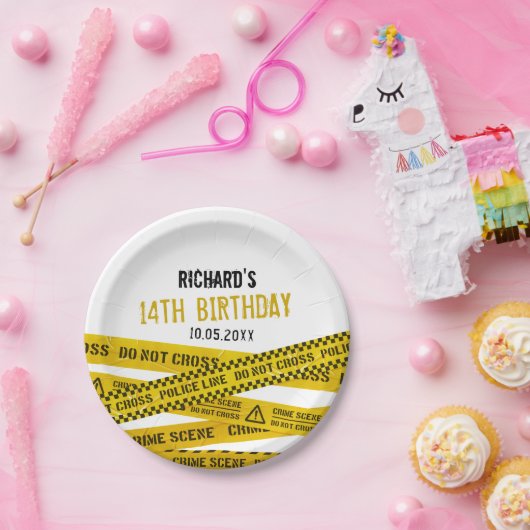 警察のパーティープレート（立ち入り禁止テープ付き） ペーパープレート (パーティー)