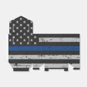 警察のパーティーヴィンテージフラグ薄い青い線 フェイバーボックス (折り畳みなし)