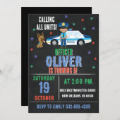 警察のパーティー招待状、役員、すべてのユニットを呼び出し 招待状 (正面/裏面)