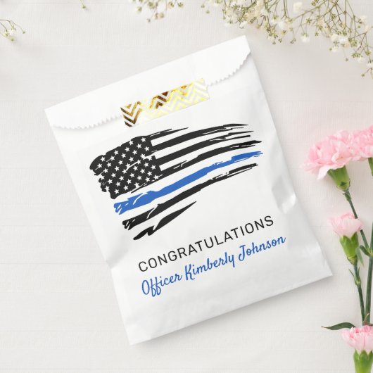 警察のパーティー細い青い線のフラグおめでとう フェイバーバッグ (封をした状態)