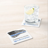 警察のパーティー、シンブルーラインの退職 スクエアペーパーコースター (インサイチュ)