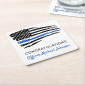 警察のパーティー、シンブルーラインの退職 スクエアペーパーコースター (アングル)