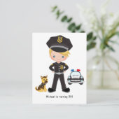 警察のパーティー テーマの招待状 ポストカード (スタンド正面)