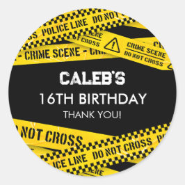 警察のパーティー（黄色はテープを通過しない） ラウンドシール