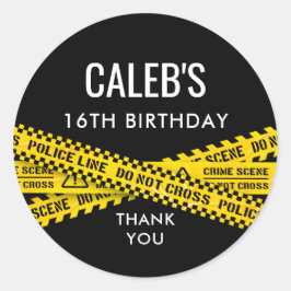 警察のパーティー（黄色はテープを通過しない） ラウンドシール