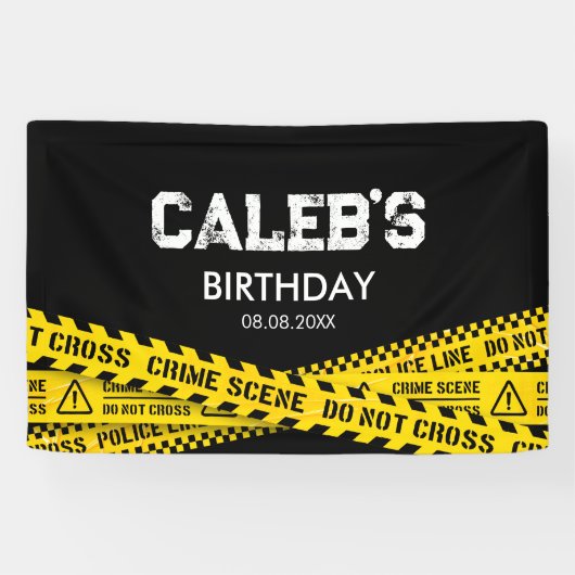 警察のパーティー(黄色はテープを通過しない) 横断幕 (横)