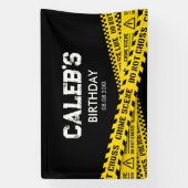 警察のパーティー(黄色はテープを通過しない) 横断幕 (縦)