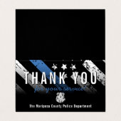 警察のブルーライン旗感謝ありがとう 名刺 (外部フラット)