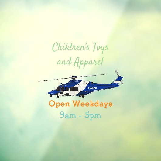 警察のヘリコプター漫画イラストレーション ウィンドウサイン (シート3)