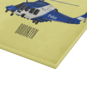 警察のヘリコプター漫画イラストレーション カッティングボード (角)