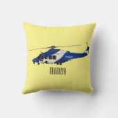 警察のヘリコプター漫画イラストレーション クッション (裏面)