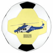 警察のヘリコプター漫画イラストレーション サッカーボール (正面)