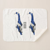 警察のヘリコプター漫画イラストレーション シェルパブランケット (正面(横))