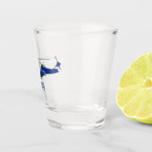 警察のヘリコプター漫画イラストレーション ショットグラス (右)