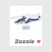 警察のヘリコプター漫画イラストレーション シール (シート)