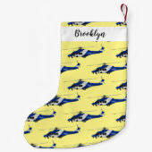 警察のヘリコプター漫画イラストレーション スモールクリスマスストッキング (裏面)