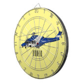 警察のヘリコプター漫画イラストレーション ダーツボード (正面右)