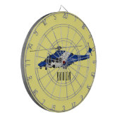 警察のヘリコプター漫画イラストレーション ダーツボード (正面左)