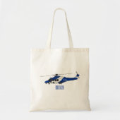 警察のヘリコプター漫画イラストレーション トートバッグ (正面)