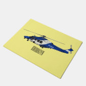 警察のヘリコプター漫画イラストレーション ドアマット (アングル)