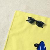 警察のヘリコプター漫画イラストレーション ビーチタオル (インサイチュ)