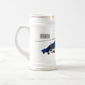 警察のヘリコプター漫画イラストレーション ビールジョッキ (左)