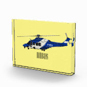 警察のヘリコプター漫画イラストレーション フォトブロック (右)