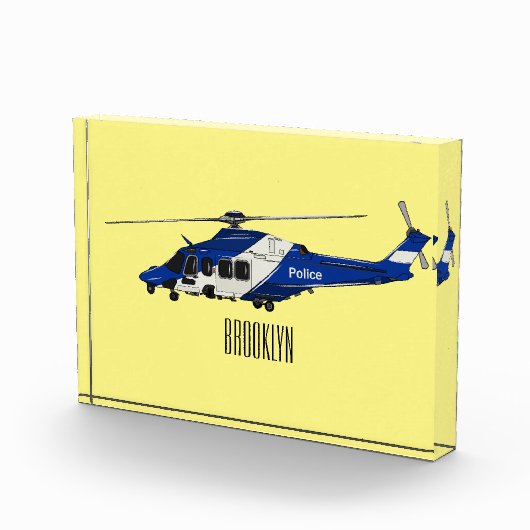 警察のヘリコプター漫画イラストレーション フォトブロック (右)